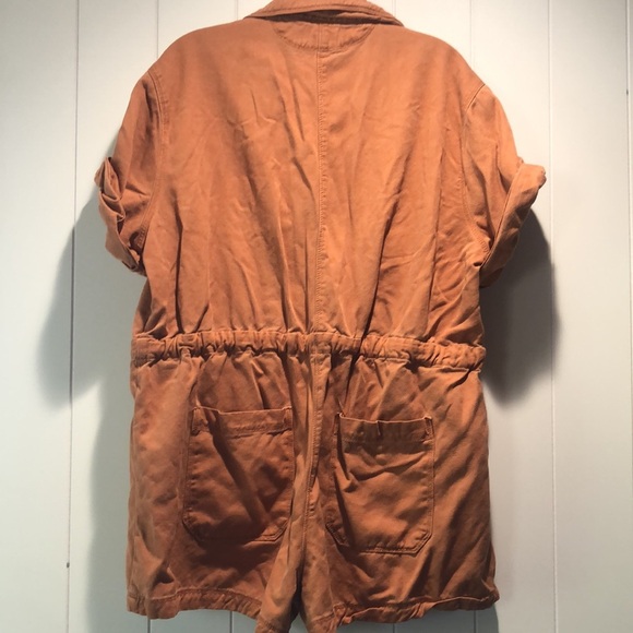 jordache shorts romper cotton and rayon copper spice color belted L - Picture 9 of 10